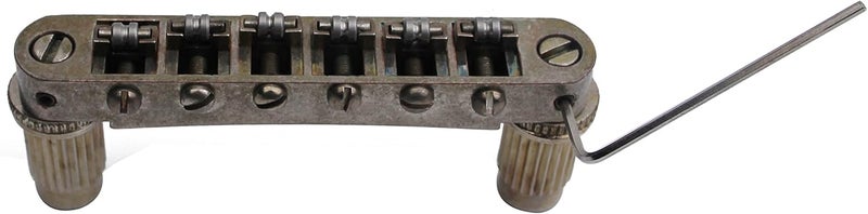 guyker Guitar Tune-O-Matic Roller Saddle Bridge Replacement Part Compatible with Gibson Les Paul LP SG Style 6 String Electric Guitar - GM005, Rust Color - Image 4